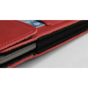 Wholesale LURESKO HECTOR XXL leather neck case / belt case / loop vertical holster 167x78x10mm (red smooth with red thread) - LUR126 - {ean13} - Hurt