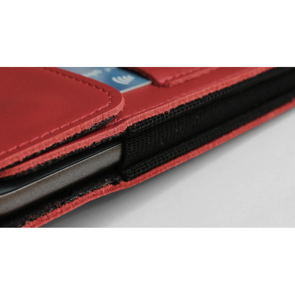 Wholesale LURESKO HECTOR XXL leather neck case / belt case / loop vertical holster 167x78x10mm (red smooth with red thread) - LUR126 - {ean13} - Hurt