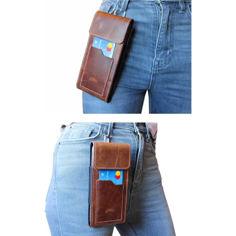 Hurtownia GSM - LURESKO HECTOR XXL R XXL Lederhals- / Gürteltasche / Loop Holster vertikal 167x78x10mm (helles Vintage-Braun mit weißen Nähten) - LUR125 - {ean13} - Hurt
