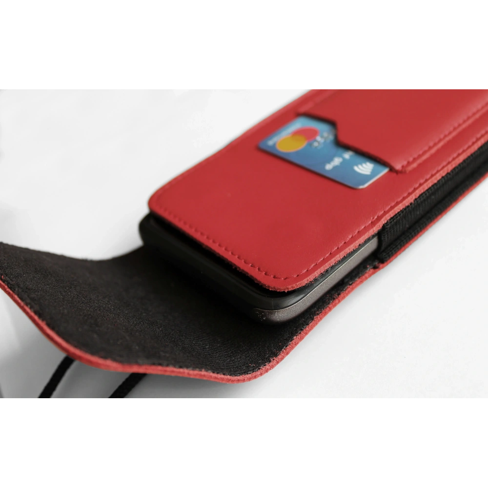 Hurtownia GSM - LURESKO HECTOR XXL Lederhals-Case / Gürteltasche / vertikaler Loop-Holster 167x78x10mm (rot glatt mit rotem Faden) - LUR126 - {ean13} - Hurt