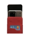 Wholesale LURESKO HECTOR XXL leather neck case / belt case / loop vertical holster 167x78x10mm (red smooth with red thread) - LUR126 - {ean13} - Hurt