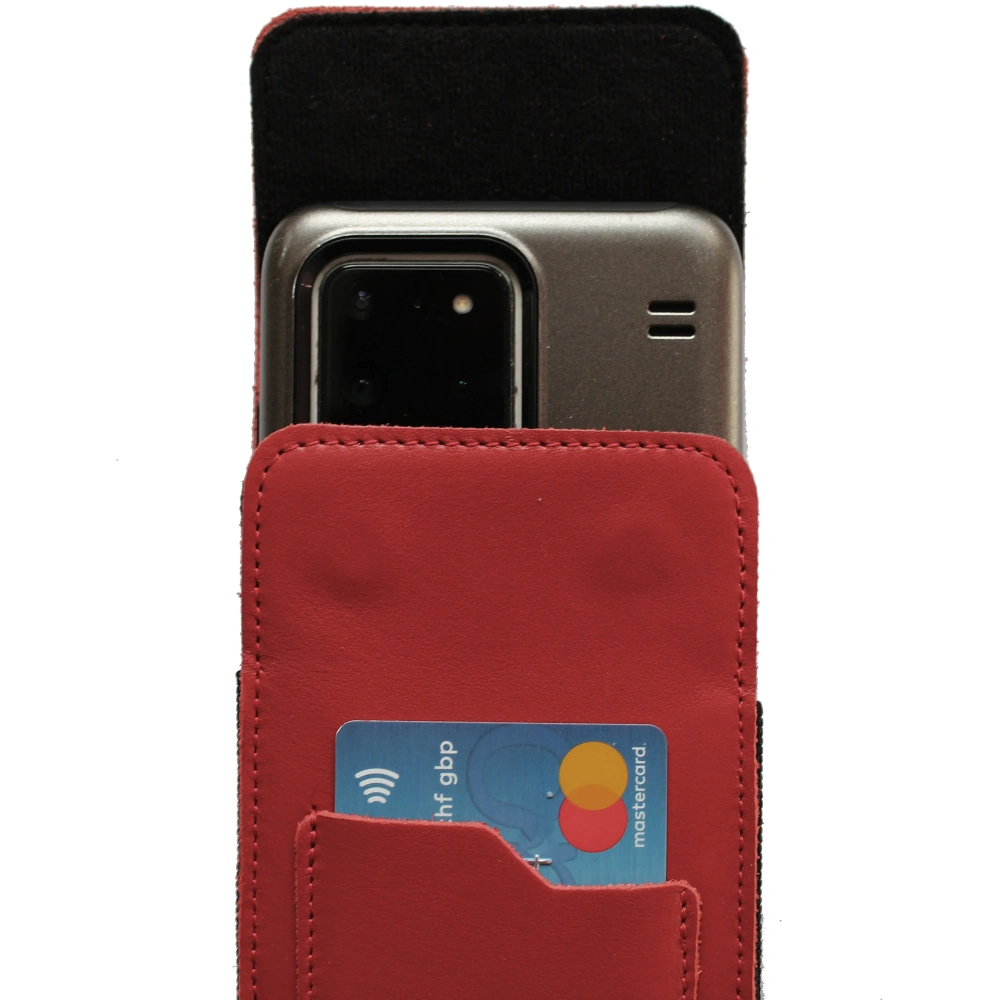 Hurtownia GSM - LURESKO HECTOR XXL Lederhals-Case / Gürteltasche / vertikaler Loop-Holster 167x78x10mm (rot glatt mit rotem Faden) - LUR126 - {ean13} - Hurt