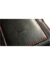 Wholesale LURESKO HECTOR XXL leather neck case / belt case / loop holster vertical 167x78x10mm (black smooth red thread red interior) - LUR127 - {ean13} - Hurt