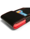 Wholesale LURESKO HECTOR XXL leather neck case / belt case / loop holster vertical 167x78x10mm (black smooth red thread red interior) - LUR127 - {ean13} - Hurt