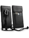 LURESKO HECTOR XXL leather neck case / belt case / loop case / vertical holster 167x78x10mm (black smooth with black thread)