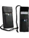 Wholesale LURESKO HECTOR XXL leather neck case / belt case / loop case / vertical holster 167x78x10mm (black smooth with black thread) - LUR128 - {ean13} - Hurt
