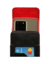 Wholesale LURESKO HECTOR XXL leather neck case / belt case / loop holster vertical 167x78x10mm (black smooth red thread red interior) - LUR127 - {ean13} - Hurt