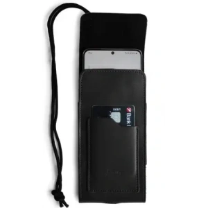 Wholesale LURESKO HECTOR XXL leather neck case / belt case / loop case / vertical holster 167x78x10mm (black smooth with black thread) - LUR128 - {ean13} - Hurt