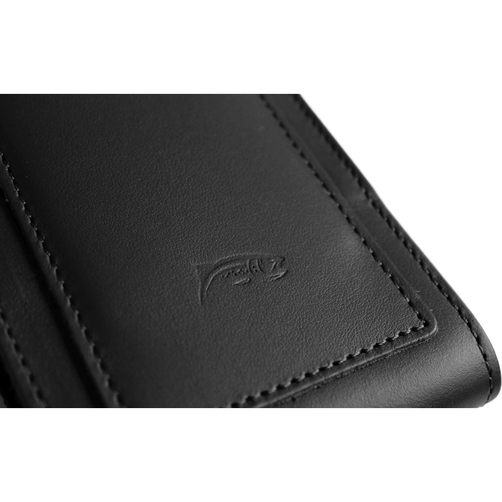 Wholesale LURESKO HECTOR XXL leather neck case / belt case / loop case / vertical holster 167x78x10mm (black smooth with black thread) - LUR128 - {ean13} - Hurt