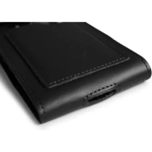 Wholesale LURESKO HECTOR XXL leather neck case / belt case / loop case / vertical holster 167x78x10mm (black smooth with black thread) - LUR128 - {ean13} - Hurt