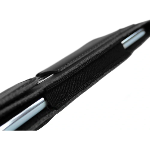 Skórzane etui na szyję / do paska / do szlufki / kabura pionowa LURESKO HECTOR XXL 167x78x10mm (czarny gładki czarna nić)