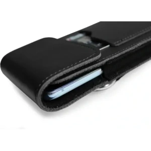 Wholesale LURESKO HECTOR XXL leather neck case / belt case / loop case / vertical holster 167x78x10mm (black smooth with black thread) - LUR128 - {ean13} - Hurt