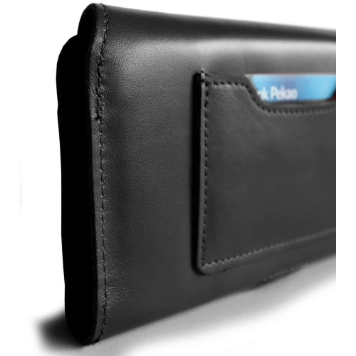 Skórzane etui ochronne LURESKO ELLA XXL na telefon - 170x85x12 / do torebki plecaka (czarny)