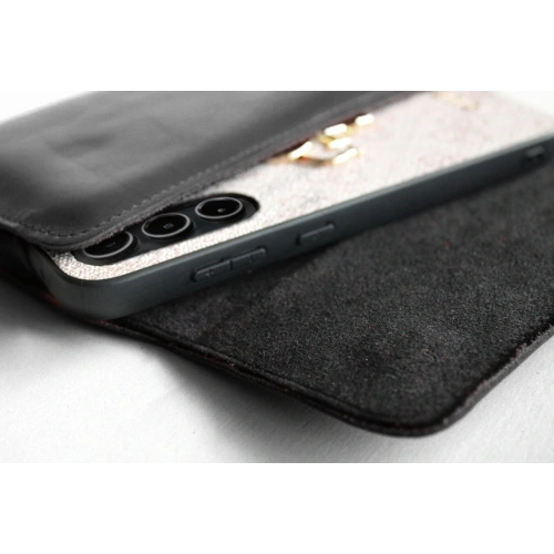 Skórzane etui ochronne LURESKO ELLA XXL na telefon - 170x85x12 / do torebki plecaka (czarny)