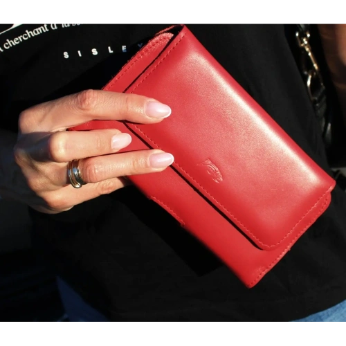 Skórzane etui ochronne LURESKO ELLA XXL na telefon - 170x85x12 / do torebki plecaka (czarny)