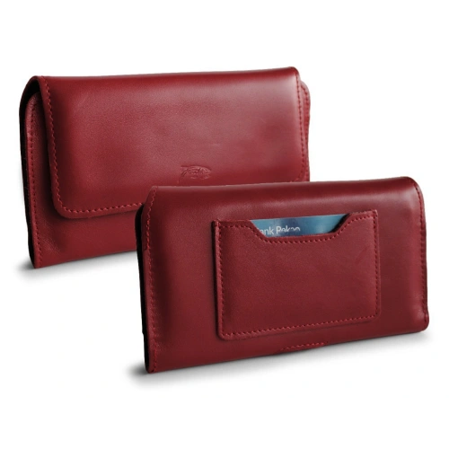 Skórzane etui ochronne LURESKO ELLA XXL na telefon - 170x85x12 / do torebki plecaka (czerwony)