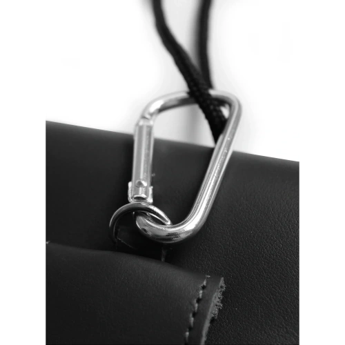 Skórzane etui na szyję / do paska / do szlufki / kabura pionowa LURESKO HECTOR XXL 167x78x10mm (czarny gładki czarna nić)