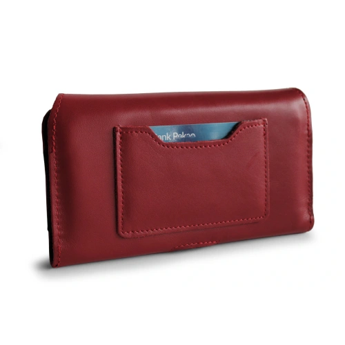 Skórzane etui ochronne LURESKO ELLA XXL na telefon - 170x85x12 / do torebki plecaka (czerwony)