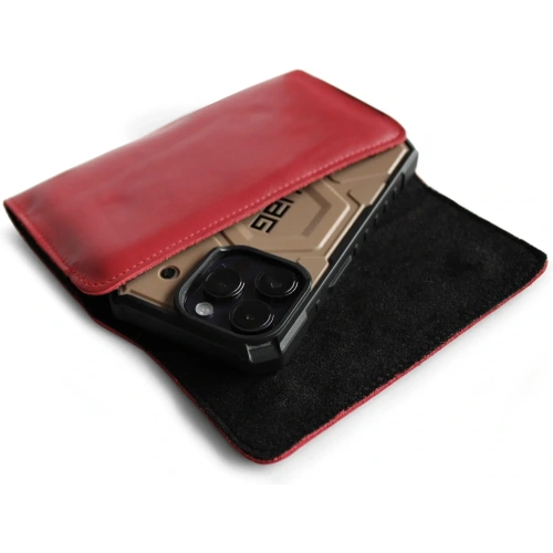 Skórzane etui ochronne LURESKO ELLA XXL na telefon - 170x85x12 / do torebki plecaka (czerwony)