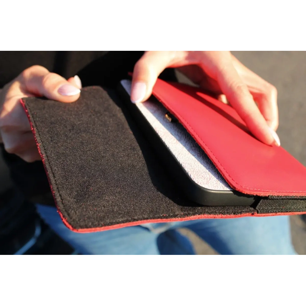 Wholesale LURESKO ELLA XXL leather protective case for phone - 170x85x12 / for handbag backpack (red) - LUR130 - {ean13} - Hurt