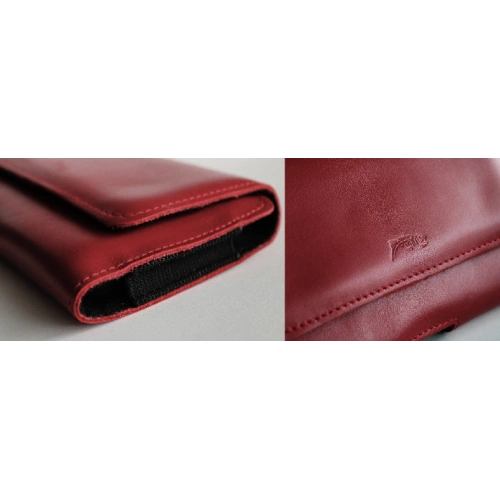 Skórzane etui ochronne LURESKO ELLA XXL na telefon - 170x85x12 / do torebki plecaka (czerwony)