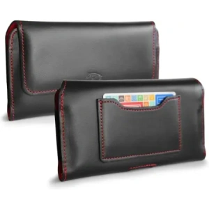 Hurtownia GSM - LURESKO ELLA XXL Leder-Schutzhülle für das Telefon - 170x85x12 / für Handtasche Rucksack (schwarz mit rotem Faden) - LUR131 - {ean13} - Hurt