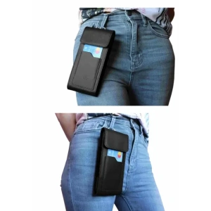 Hurtownia GSM - LURESKO HECTOR XXL Lederhalsgepäck / Gürteltasche / Schlaufenetui / vertikaler Holster 167x78x10mm (schwarz glatt mit schwarzem Faden) - LUR128 - {ean13} - Hurt
