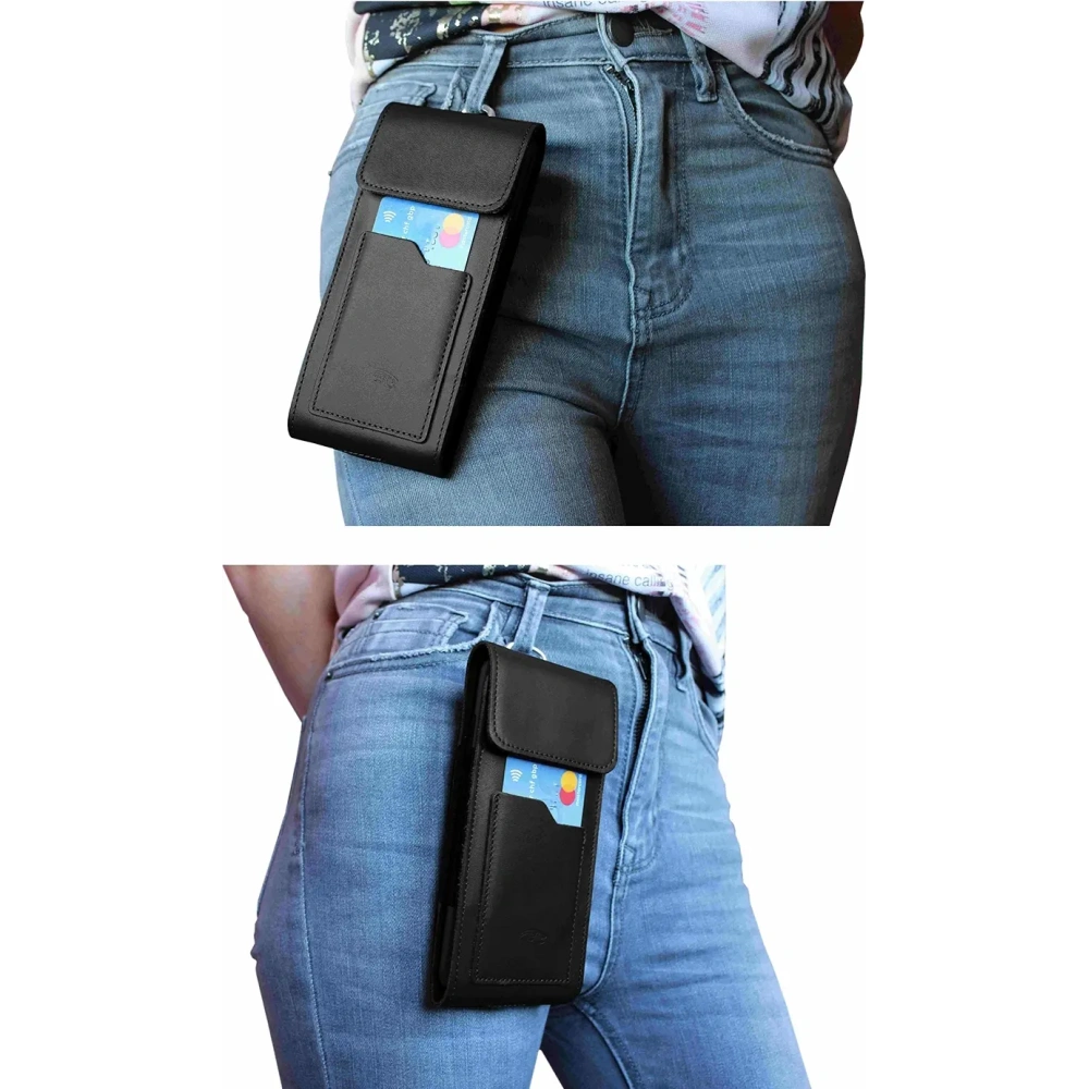 Hurtownia GSM - LURESKO HECTOR XXL Lederhalsgepäck / Gürteltasche / Schlaufenetui / vertikaler Holster 167x78x10mm (schwarz glatt mit schwarzem Faden) - LUR128 - {ean13} - Hurt