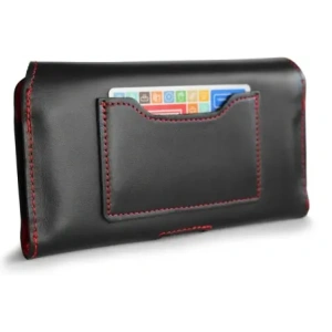 Hurtownia GSM - LURESKO ELLA XXL Leder-Schutzhülle für das Telefon - 170x85x12 / für Handtasche Rucksack (schwarz mit rotem Faden) - LUR131 - {ean13} - Hurt