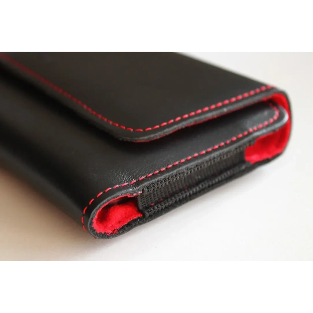 Hurtownia GSM - LURESKO ELLA XXL Leder-Schutzhülle für das Telefon - 170x85x12 / für Handtasche Rucksack (schwarz mit rotem Faden) - LUR131 - {ean13} - Hurt