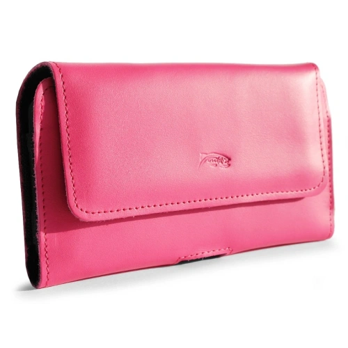Skórzane etui ochronne LURESKO ELLA XXL na telefon - 170x85x12 / do torebki plecaka (różowy pinky)
