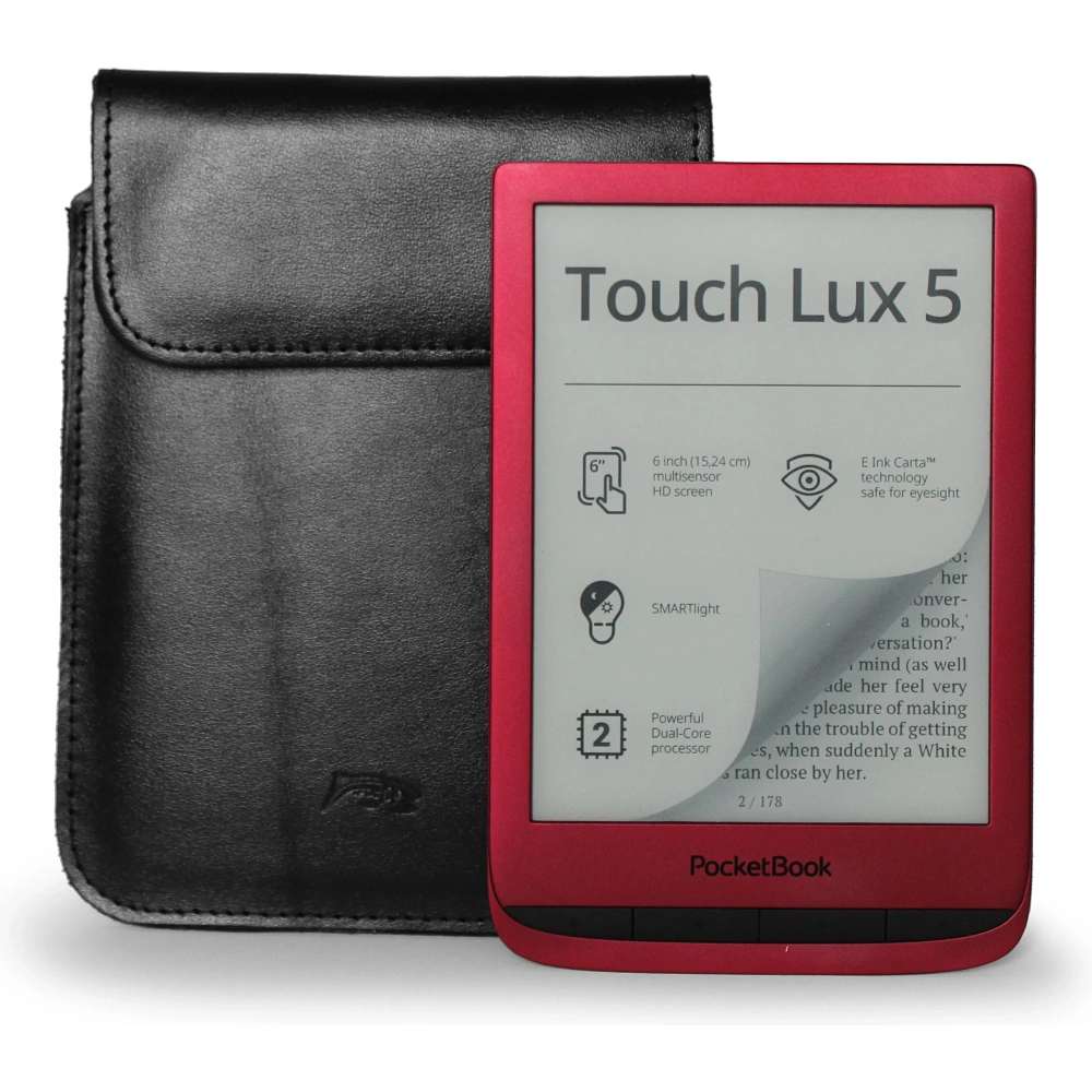Hurtownia GSM - LURESKO CLAYER S Ledertasche für eBook 162x113x9mm (Magnet) (schwarz glatt mit schwarzem Faden) - LUR133 - {ean13} - Hurt