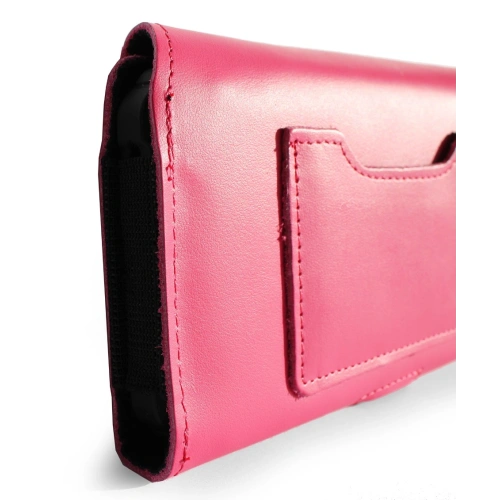 Skórzane etui ochronne LURESKO ELLA XXL na telefon - 170x85x12 / do torebki plecaka (różowy pinky)