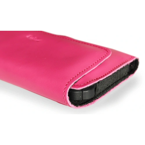 Skórzane etui ochronne LURESKO ELLA XXL na telefon - 170x85x12 / do torebki plecaka (różowy pinky)