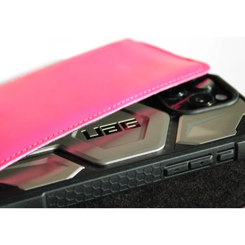 Skórzane etui ochronne LURESKO ELLA XXL na telefon - 170x85x12 / do torebki plecaka (różowy pinky)