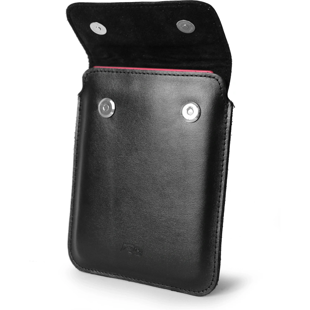 Wholesale LURESKO CLAYER S leather case for ebook 162x113x9mm (magnet) (black smooth with black thread) - LUR133 - {ean13} - Hurt