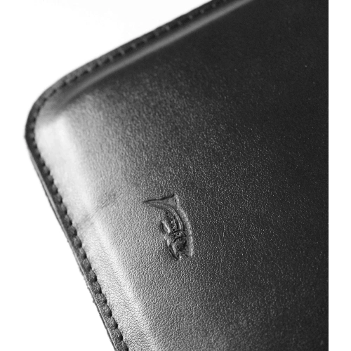 Skórzane etui LURESKO CLAYER S na ebook 162x113x9mm (magnes)(czarny gładki czarna nić)