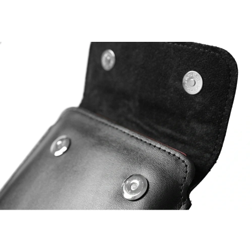 Skórzane etui LURESKO CLAYER S na ebook 162x113x9mm (magnes)(czarny gładki czarna nić)