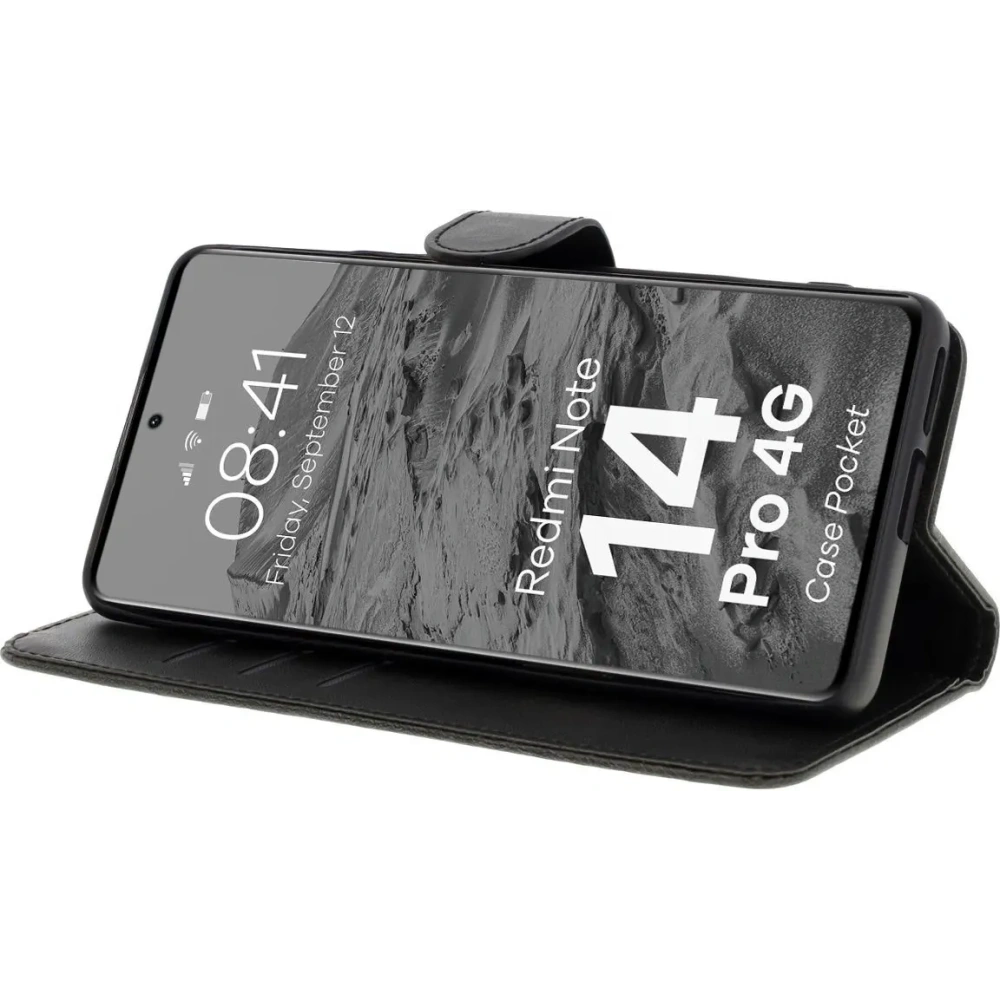 Hurtownia GSM - Etui z klapką Bizon Case Pocket do Xiaomi Redmi Note 14 Pro 4G czarne - BIZ8736 - {ean13} - Hurt