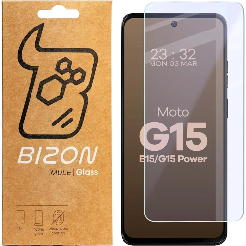 Elastyczne szkło hybrydowe Bizon Glass Mule do Motorola Moto G15 / G15 Power / E15