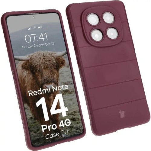 Pancerne etui Bizon Case Tur do Xiaomi Redmi Note 14 Pro 4G ciemnofioletowe