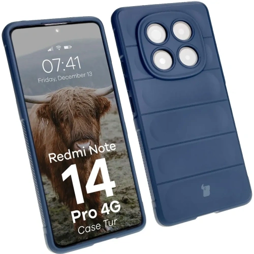 Pancerne etui Bizon Case Tur do Xiaomi Redmi Note 14 Pro 4G granatowe
