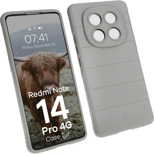 Pancerne etui Bizon Case Tur do Xiaomi Redmi Note 14 Pro 4G jasnoszare