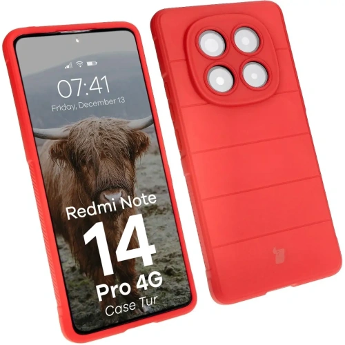Pancerne etui Bizon Case Tur do Xiaomi Redmi Note 14 Pro 4G czerwone