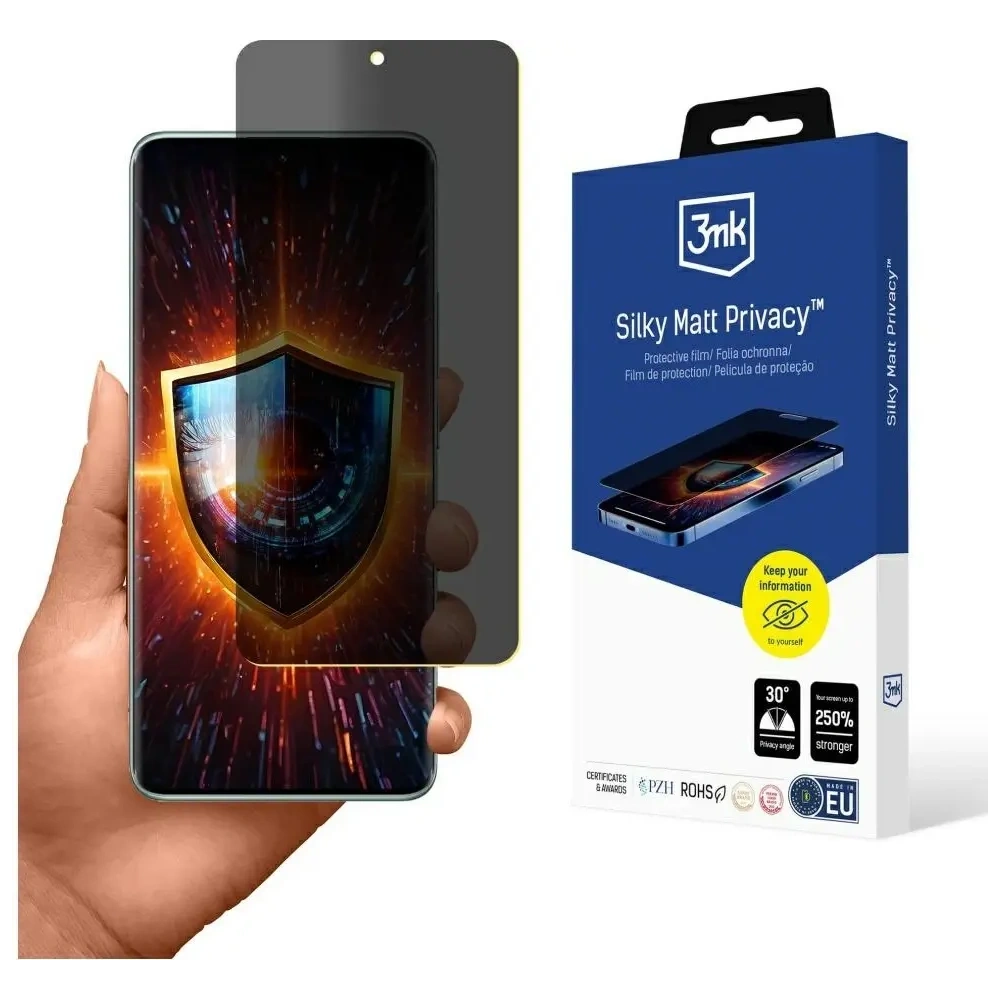 Hurtownia GSM - 3MK Selymes Matt Adatvédelem Xiaomi Redmi Note 14 Pro 5G fekete - 3MK15929 - {ean13} - Hurt