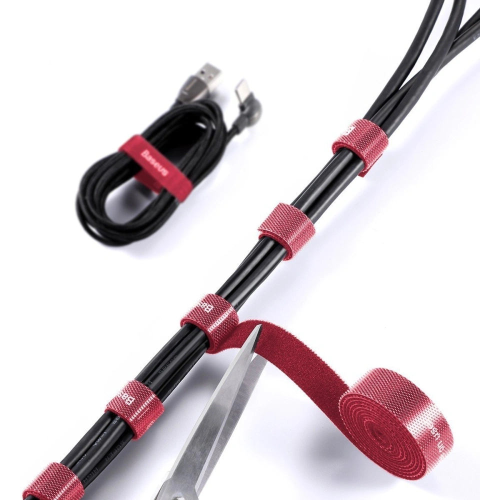 Wholesale Baseus Colourful Circle Velcro Straps 1m Red - BSU1458RED - {ean13} - Hurt