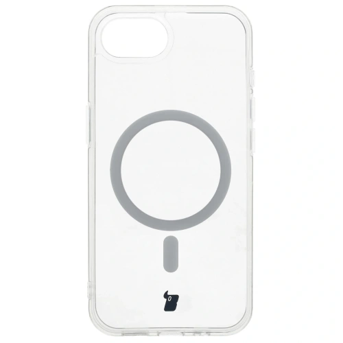 Etui z pierścieniem magnetycznym Bizon Case CrystalO Magnetic do Apple iPhone 16e przezroczyste