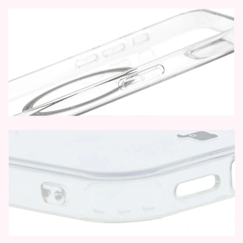 Etui z pierścieniem magnetycznym Bizon Case CrystalO Magnetic do Apple iPhone 16e przezroczyste