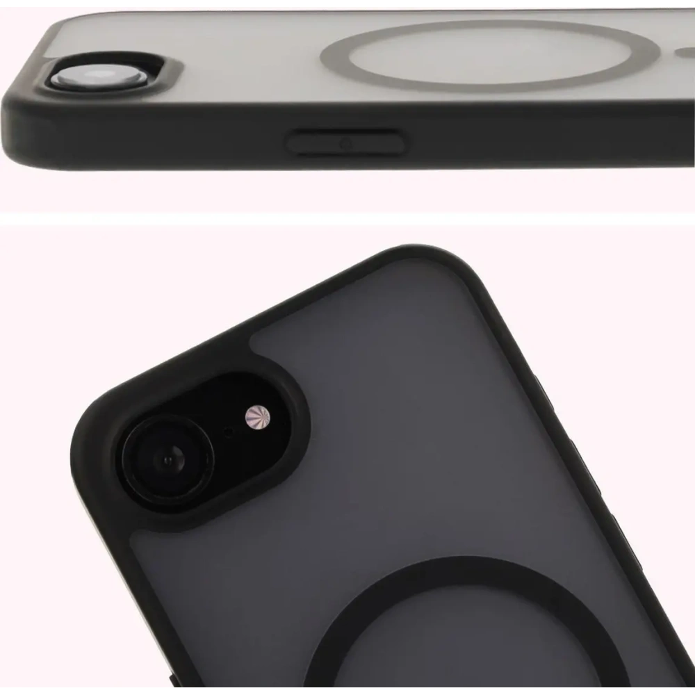 Wholesale Bizon Case MatteO Magnetic Apple iPhone 16e translucent with black frame - BIZ8770 - {ean13} - Hurt