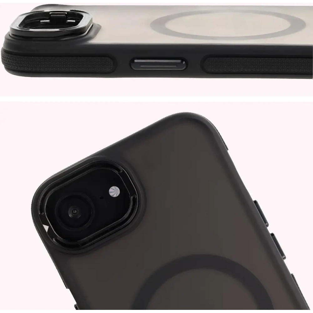 Hurtownia GSM - Bizon Case Eclipse Magnetic & Stand Apple iPhone 16e fumuriu cu un cadru negru - BIZ8771 - {ean13} - Hurt